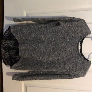 Grey and black sweater with lace back